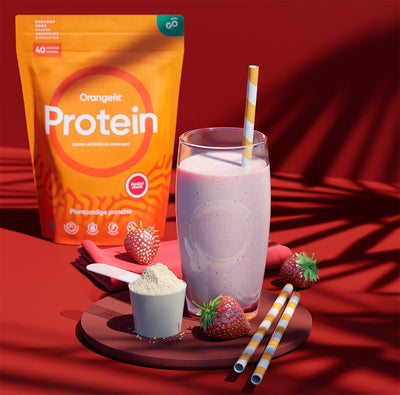 Protein-Shake, vegan, Erdbeere